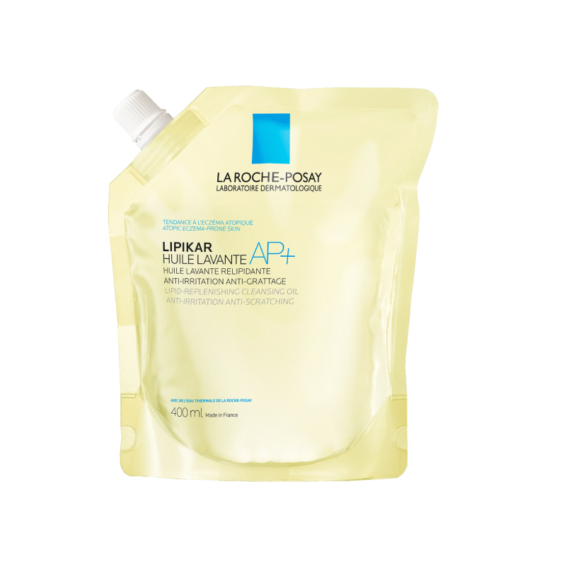 LA ROCHE-POSAY dušas eļļa ķermenim LIPIKAR OIL AP+, uzpildes iepakojums, 400 ml
