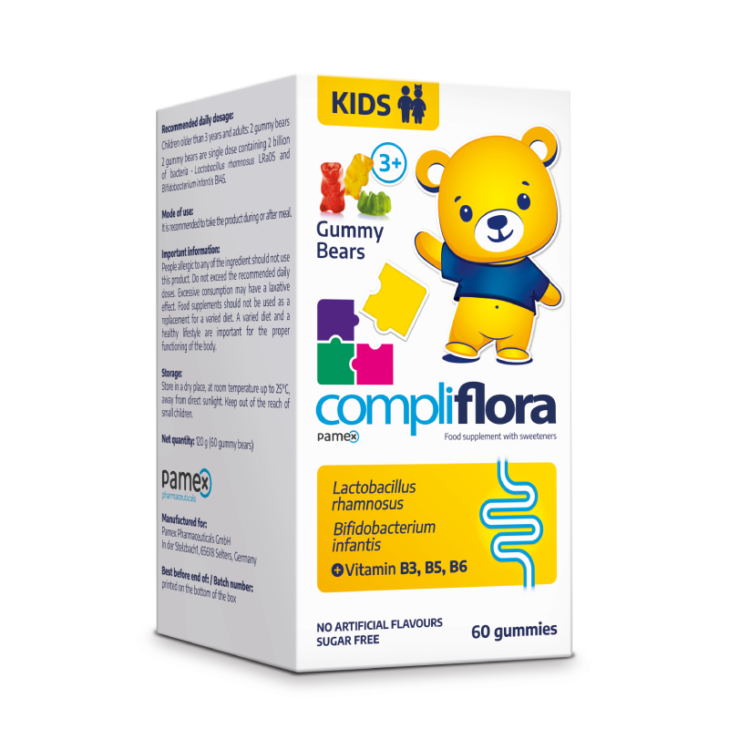 COMPLIFLORA KIDS GUMMY BEARS, 60 košļājamas pastilas
