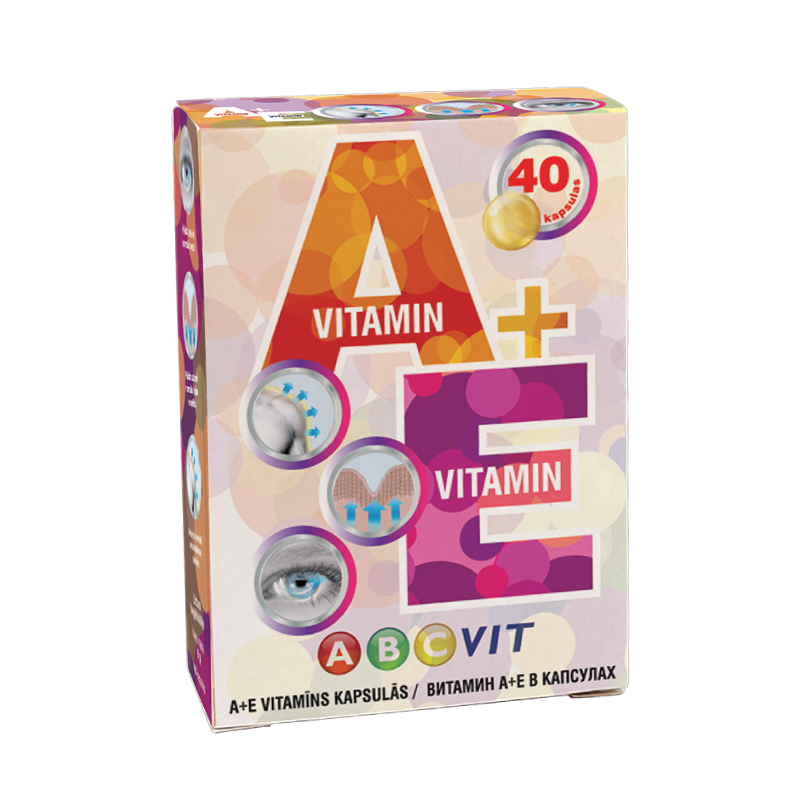 A+E vitamin  ABC vitamīni, 40 kapsulas