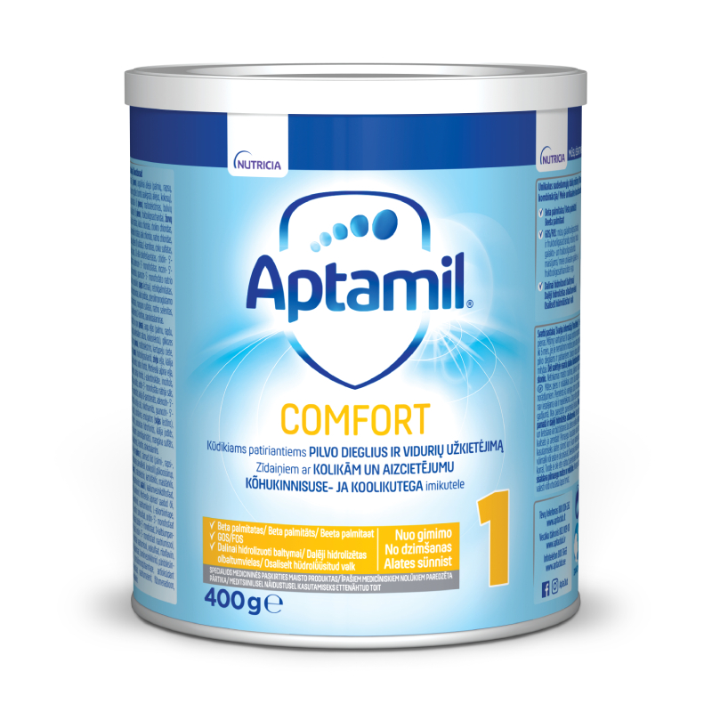 APTAMIL Comfort 1 - mākslīgais piena maisījums zīdaiņiem no dzimšanas, 400g
