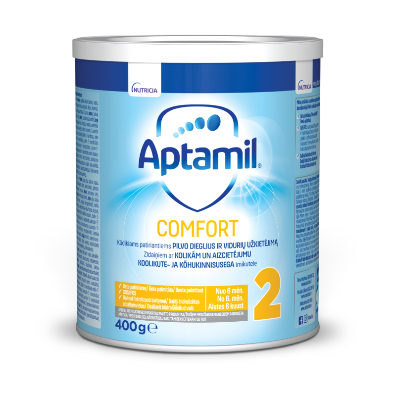 APTAMIL COMFORT 2 mākslīgais piena maisījums, no 6 mēnešu vecuma, 400 g