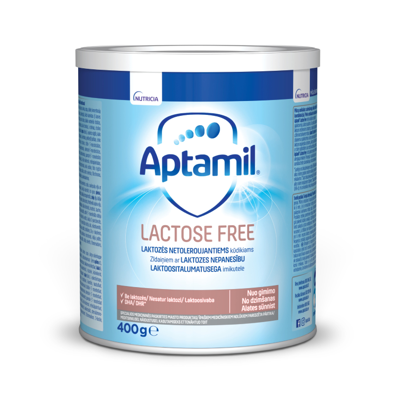 APTAMIL Lactose Free mākslīgais piena maisījums zīdaiņiem no dzimšanas, 400g