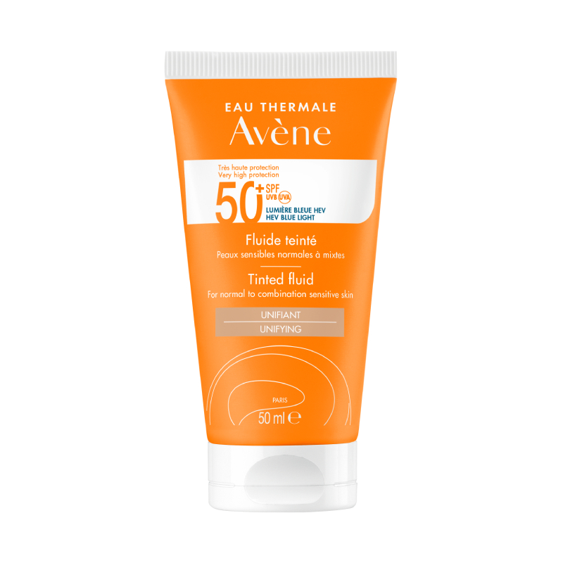 AVÈNE Sun SPF50+ aizsarglīdzeklis fluīds ar toni, 50ml