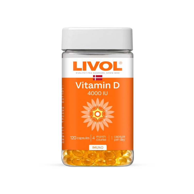 LIVOL D vitamīns 4000 IU kapsulas, 120 gab.