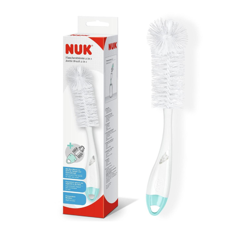 NUK 2 in 1 pudeļu birste, 1 gab.