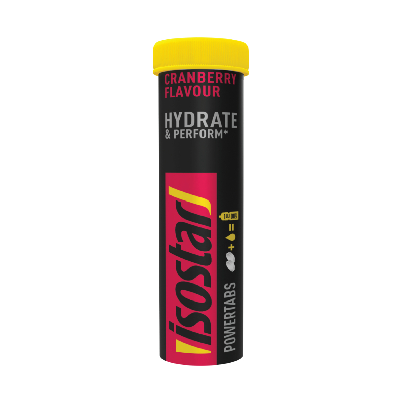 ISOSTAR Hydrate & Perform Powertabs Cranberry Isotonic 12g putojošās tabletes, 10 gab.
