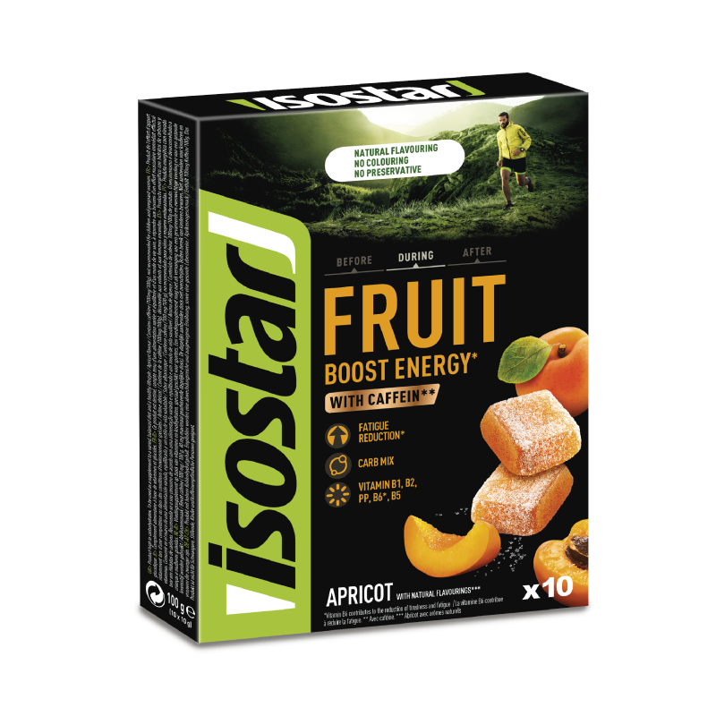 ISOSTAR Energy Fruit Boost Apricot 10g želejas konfektes, 10 gab.