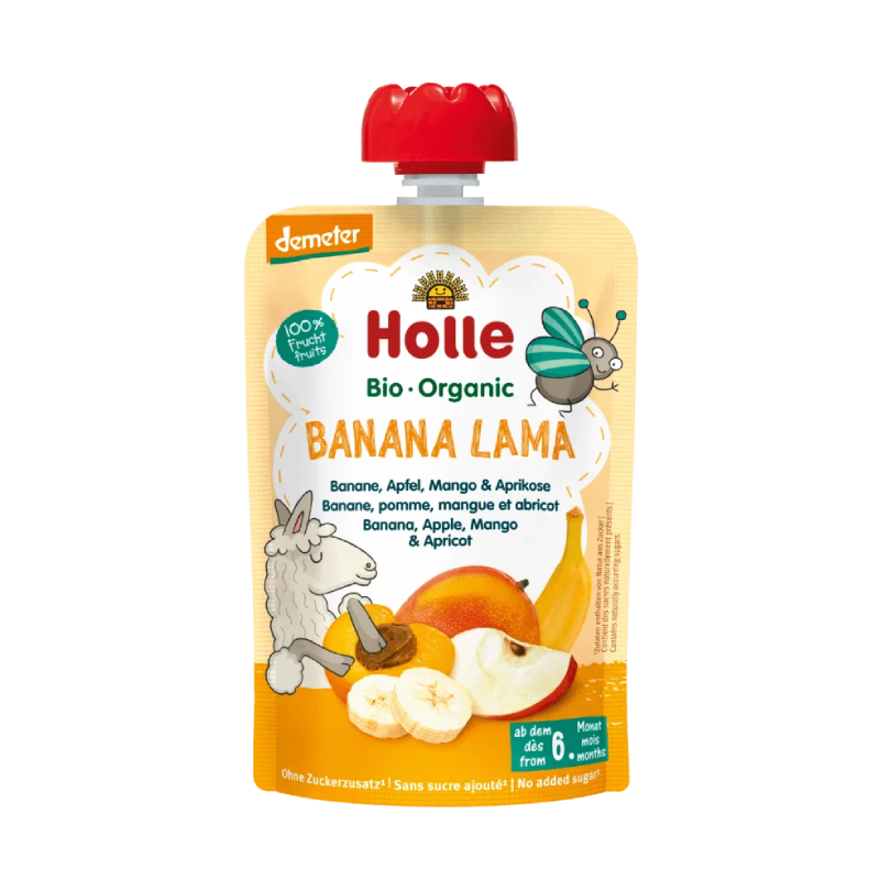 HOLLE augļu biezenis BIO BANANA-LAMA, 100 g