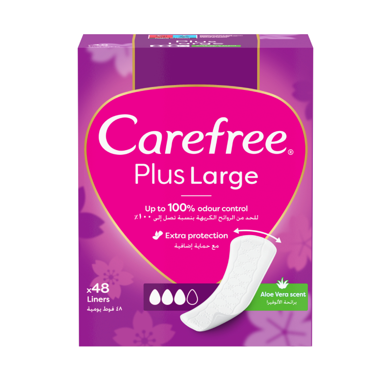 CAREFREE ikdienas ieliktnīši PLUS LARGE ALOE, 48 gab.