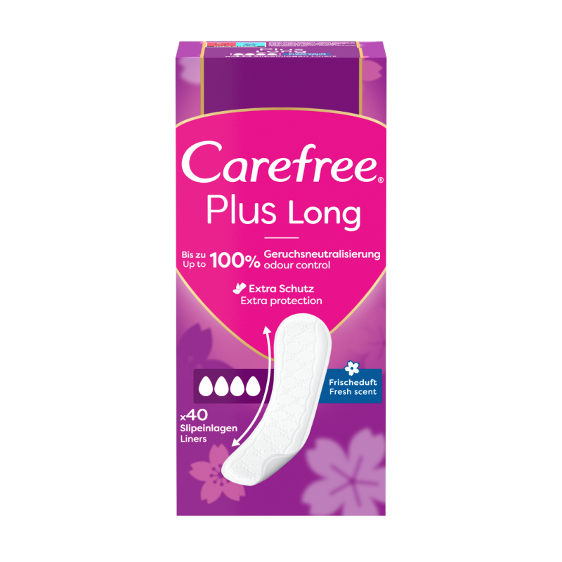 CAREFREE Ikdienas ieliktnīši PLUS LONG FRESH, 40 gab.