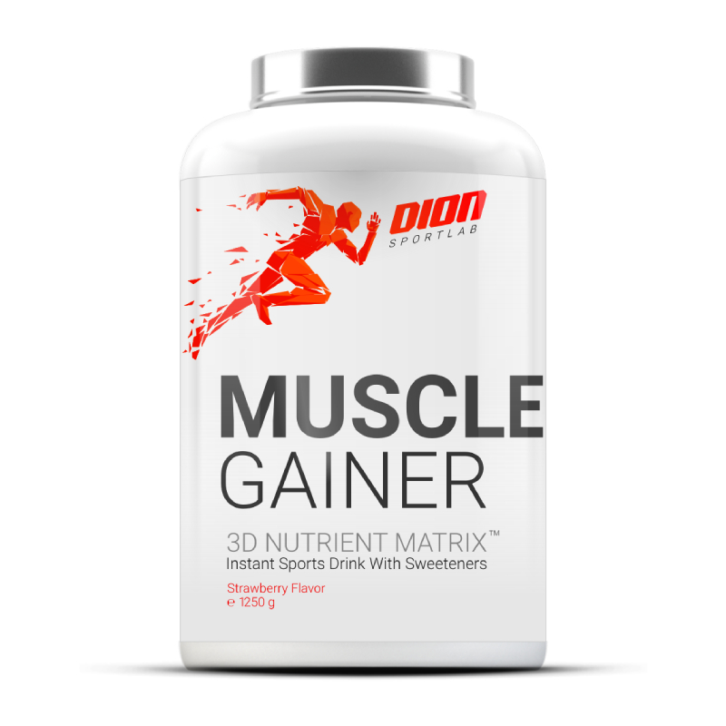 Dion Sportlab Muscle gainer ar zemeņu garšu, 1250 g