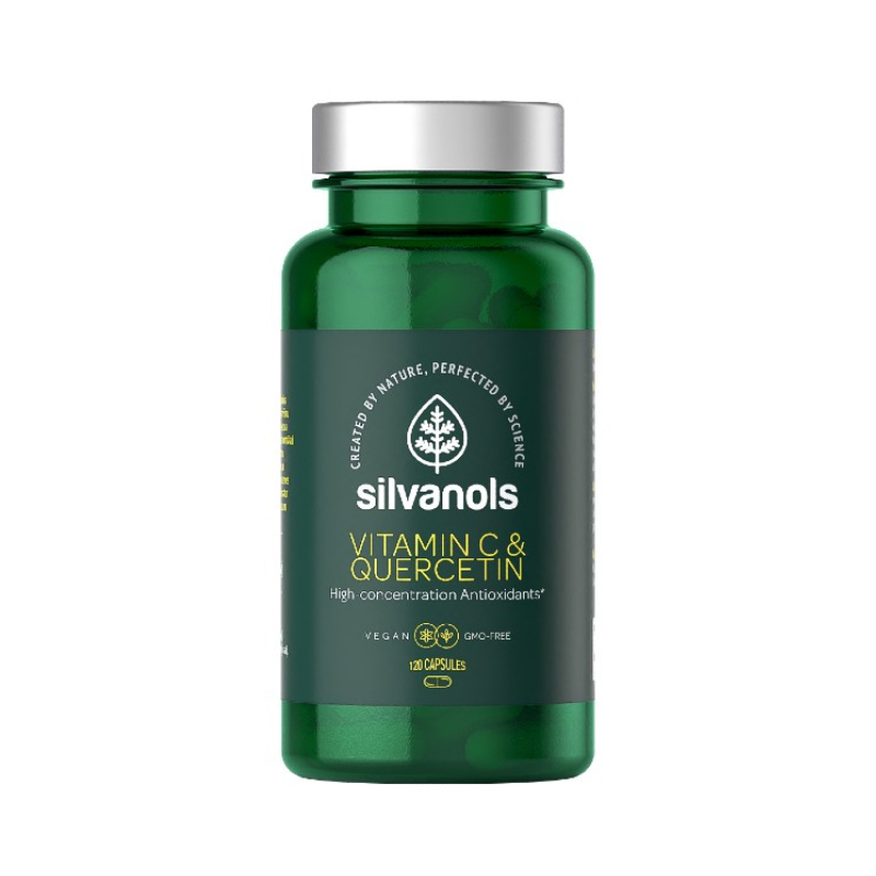 SILVANOLS Premium Vitamin C&Quercetin kapsulas, 120 gab.
