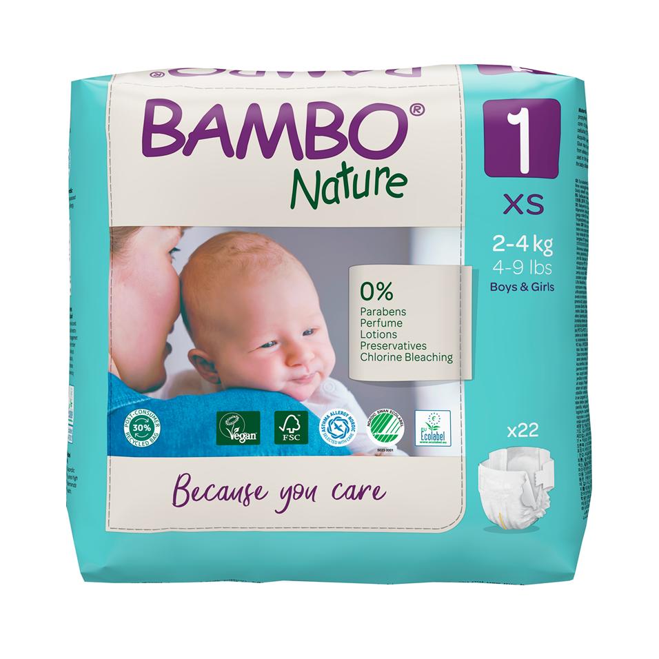 Bambo Nature autiņbikses 2-4kg, 22 gb.