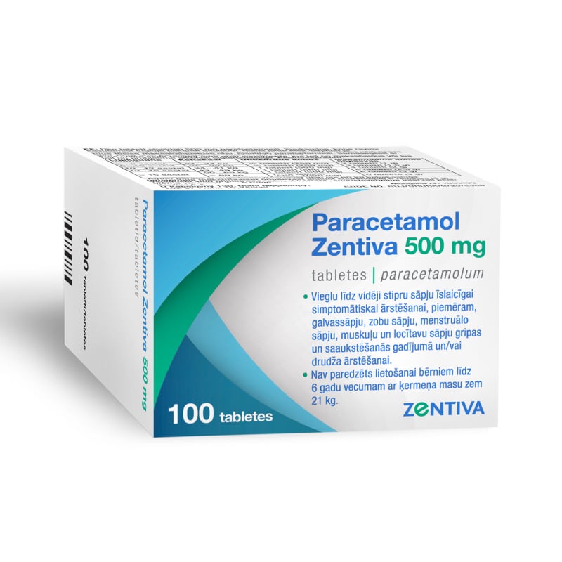 Paracetamol Zentiva 500 mg tabletes