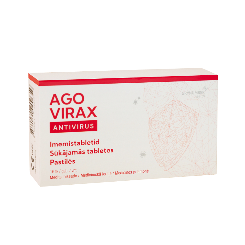Agovirax Antivirus ar jota-karaginānu, 16 sūkājamās tabletes
