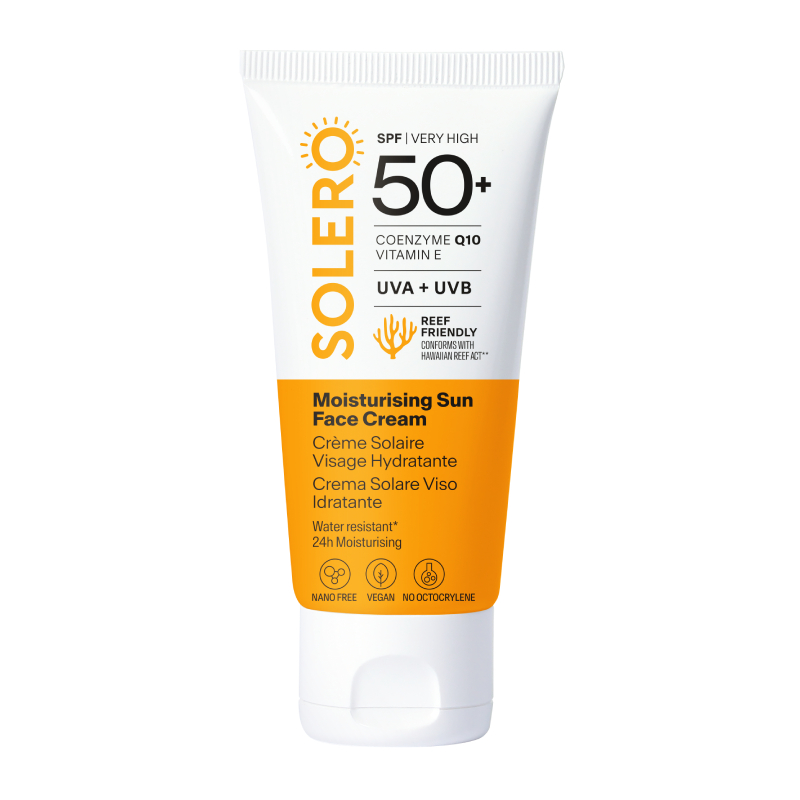SOLERO SUN SPF50+ mitrinošs sejas aizsargkrēms