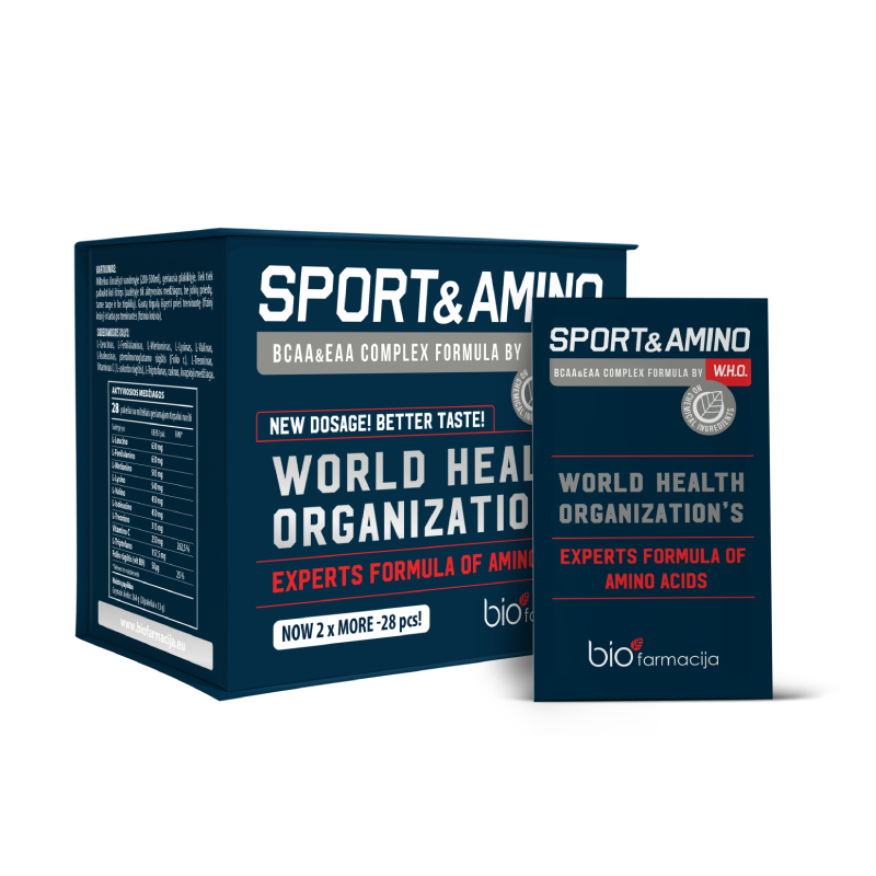 Biofarmacija Bio Sport&Amino W.H.O pulveris, 28 paciņas