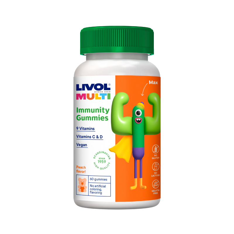 LIVOL MULTI Immunity Vegan košļājamās pastilas 60 gab.