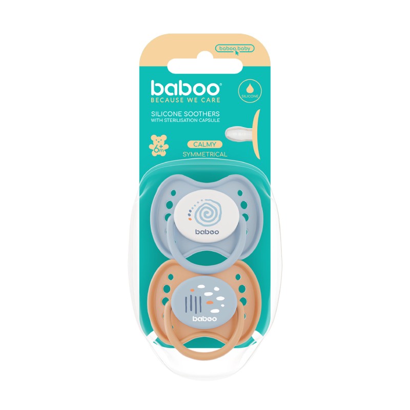 BABOO Calmy silikona simetriskais knupītis, Blue