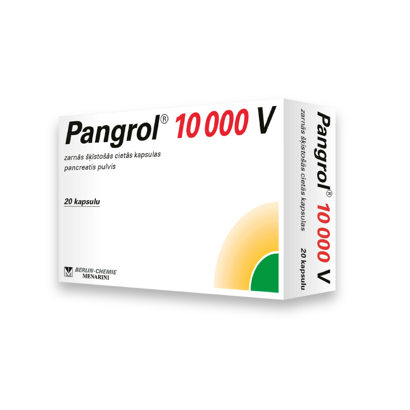 Pangrol 10000 V zarnās šķīstošās cietās kapsulas