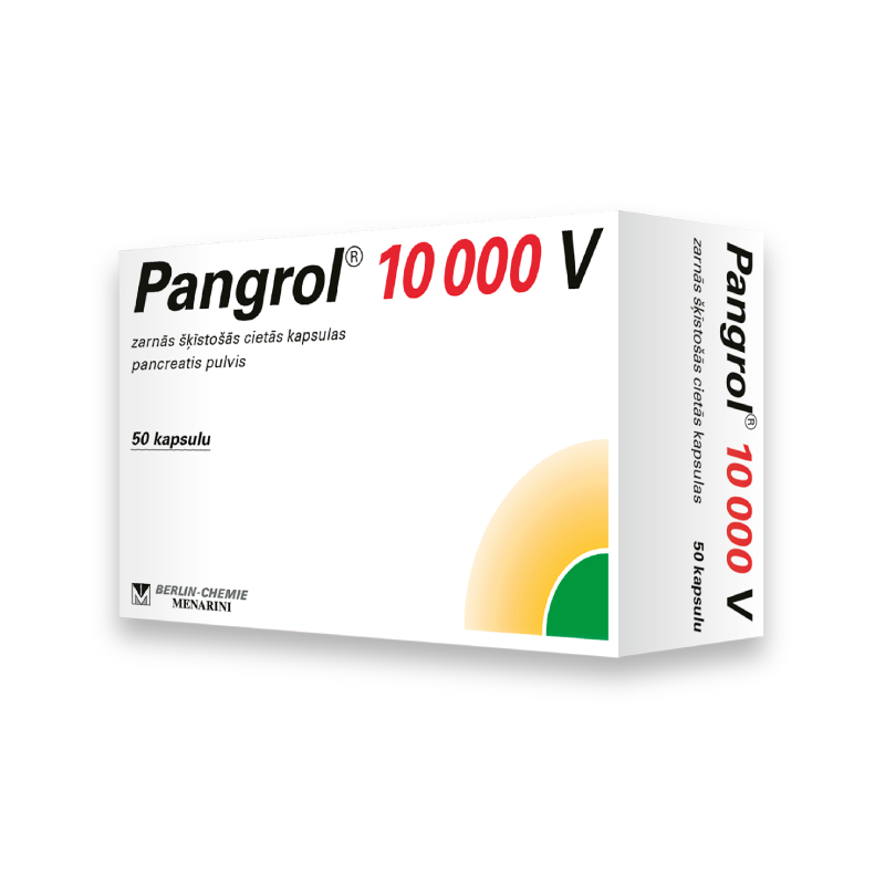 Pangrol 10000 V zarnās šķīstošās cietās kapsulas