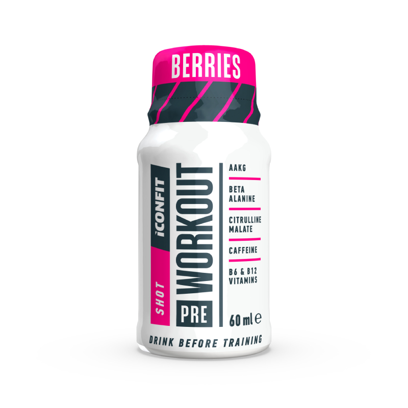 ICONFIT PRE WORKOUT SHOT Ar ogu garšu, 60 ml
