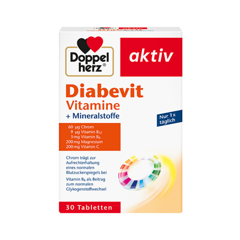 Doppelherz® aktiv Diabevit Vitamīni +Minerālvielas 30 gab.