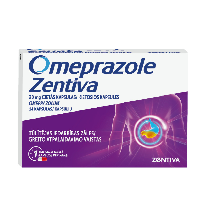 Omeprazole Zentiva 20 mg cietās kapsulas