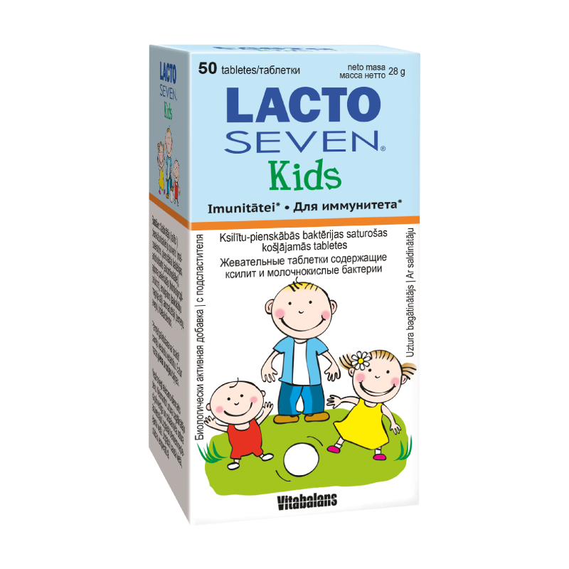 LACTO SEVEN Kids bērniem, 50 tabletes
