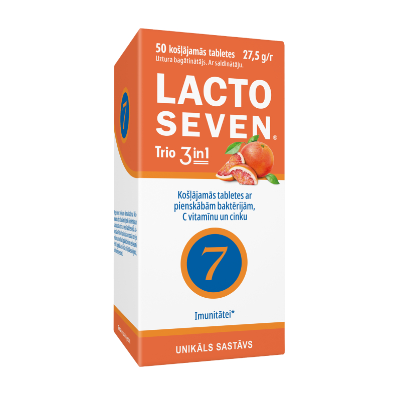 LACTO SEVEN Trio 3in1, 50 tabletes