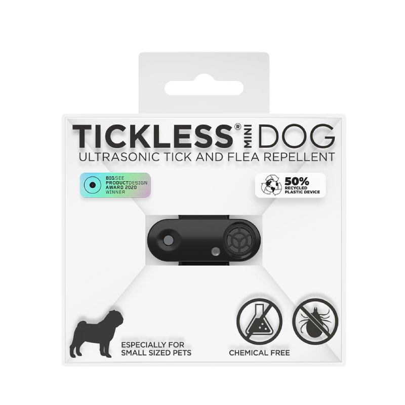 Tickless MINI Dog ultraskaņas repelenta ierīce, melna (USB lādējama)
