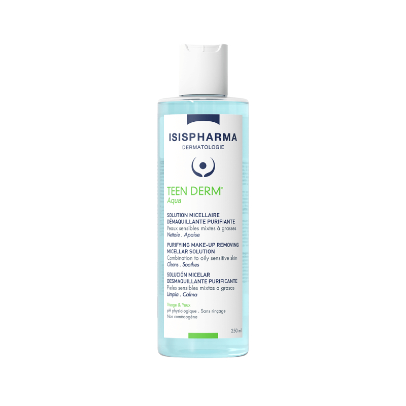 ISISPHARMA micelārais ūdens taukainai ādai TEEN DERM AQUA, 250 ml