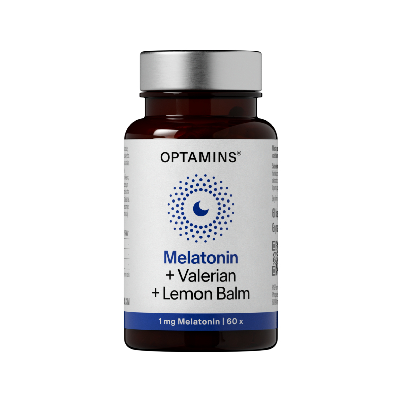 OPTAMINS Melatonin + Valerian + Lemon Balm, 60 kapsulas