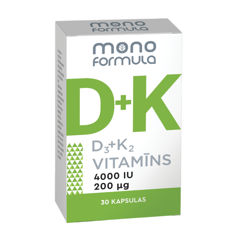 MONO FORMULA D3 + K2 vitamīns, 30 kapsulas