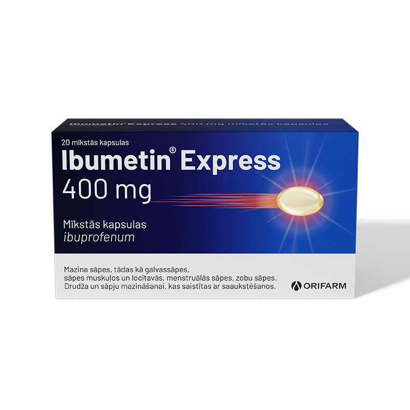 Ibumetin Express 400 mg mīkstās kapsulas