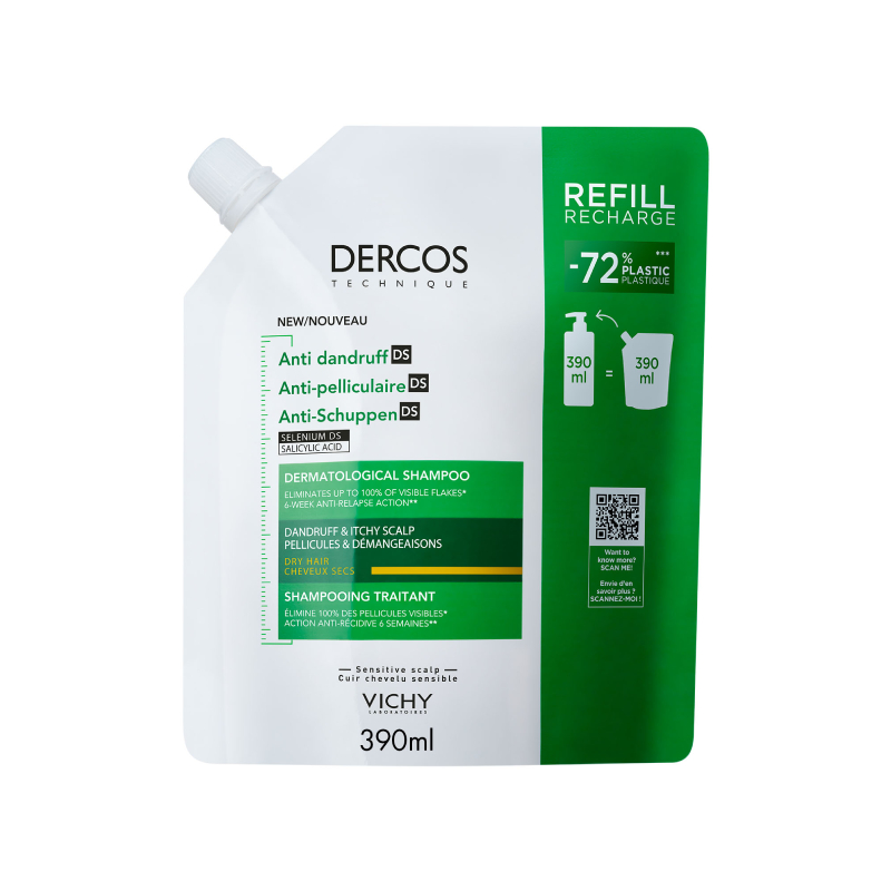 VICHY Dercos Anti Dandruff Refill šampūns, 390 ml