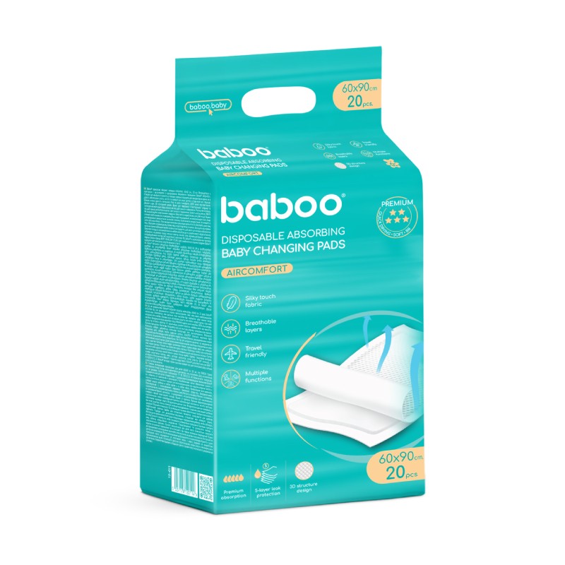 BABOO AirComfort vienreizlietojamie pārtinamie paliktņi 60×90