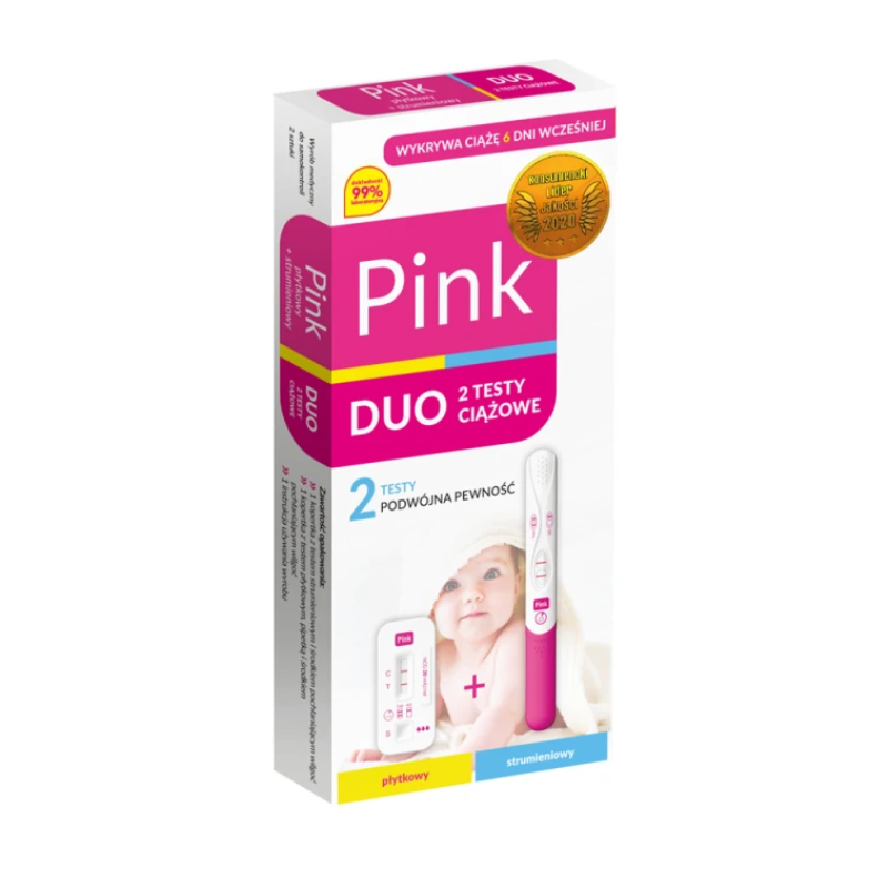 Pink DUO grūtniecības tests, 2 gab.