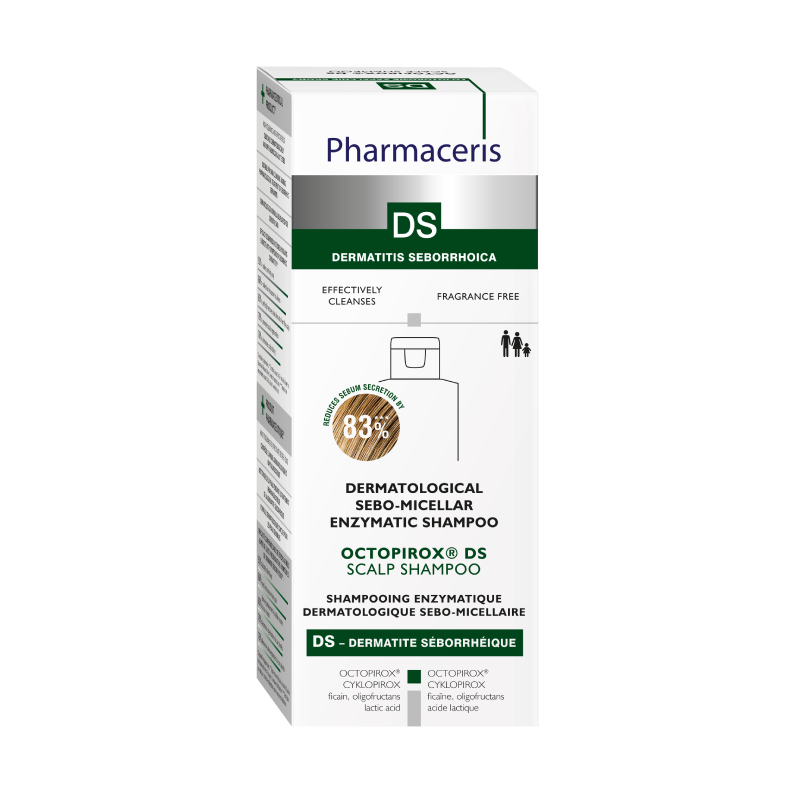 PHARMACERIS DS OCTOPIROX sebo-micelārs, enzimātisks šampūns, 125 ml