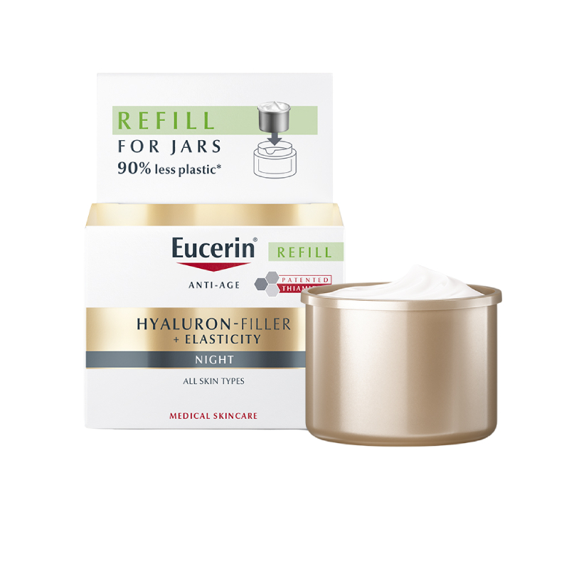 Eucerin Hyaluron-Filler + Elasticity nakts krēms uzpildes iepakojums, 50 ml