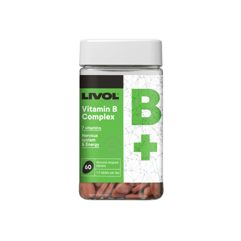 LIVOL  Extra B Vitamīnu Komplekss tabletes, 60 gab.