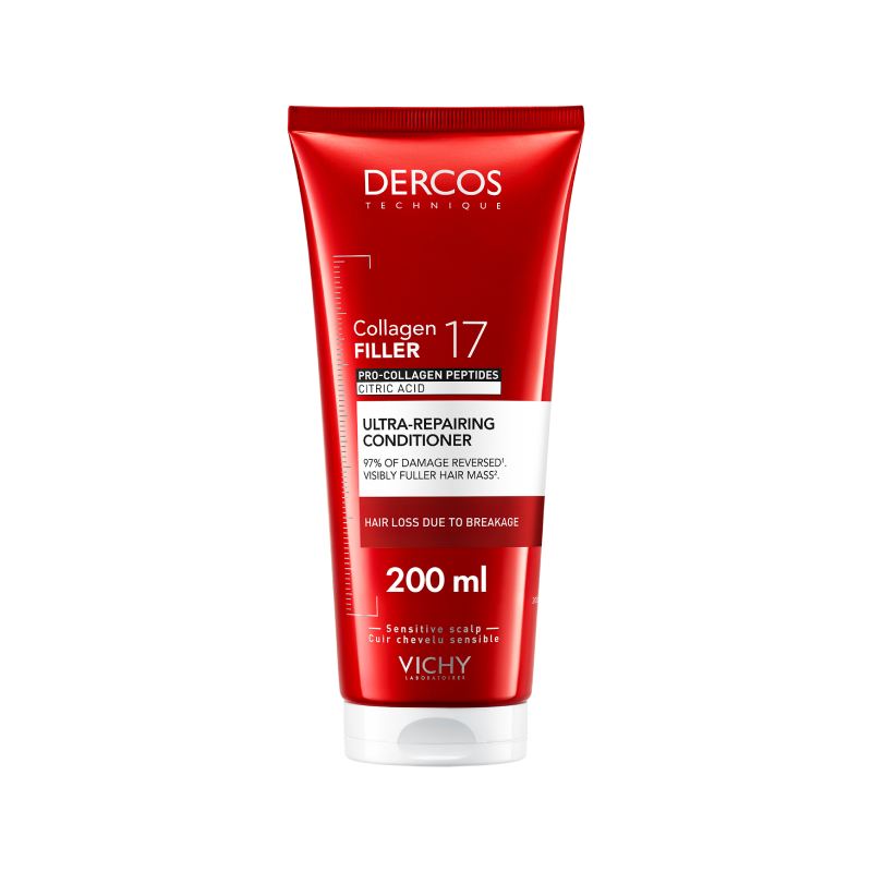 VICHY atjaunojošs kondicionieris pret matu izkrišanu DERCOS COLL17 FILLER, 200 ml