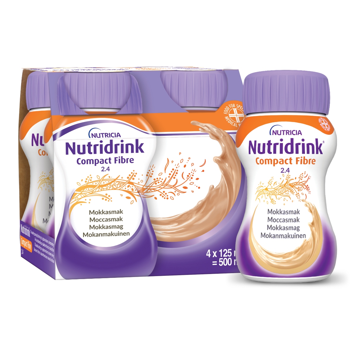 NUTRICIA Nutridrink Compact Fibre (ar Mokas Kafijas Garšu), 125 ml dzēriens, 4 gab.