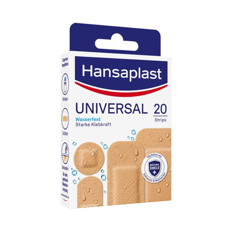 HANSAPLAST plāksteri nelielu brūču aizsardzībai UNIVERSAL, 20 gab.