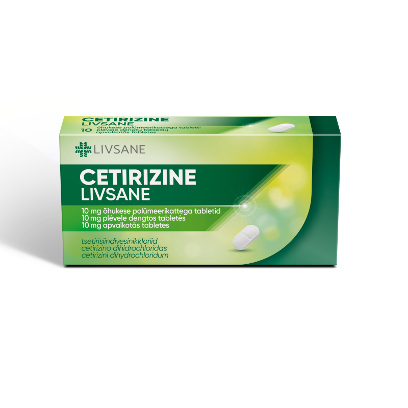 Cetirizine Livsane 10 mg apvalkotās tabletes