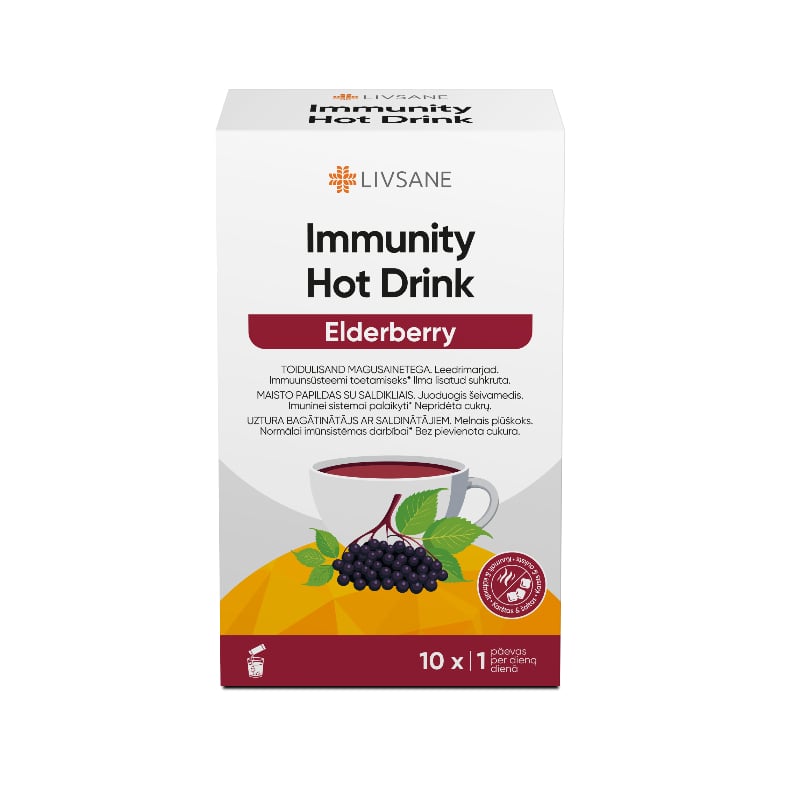 LIVSANE Immunity Hot Drink Plūškoka pulveris