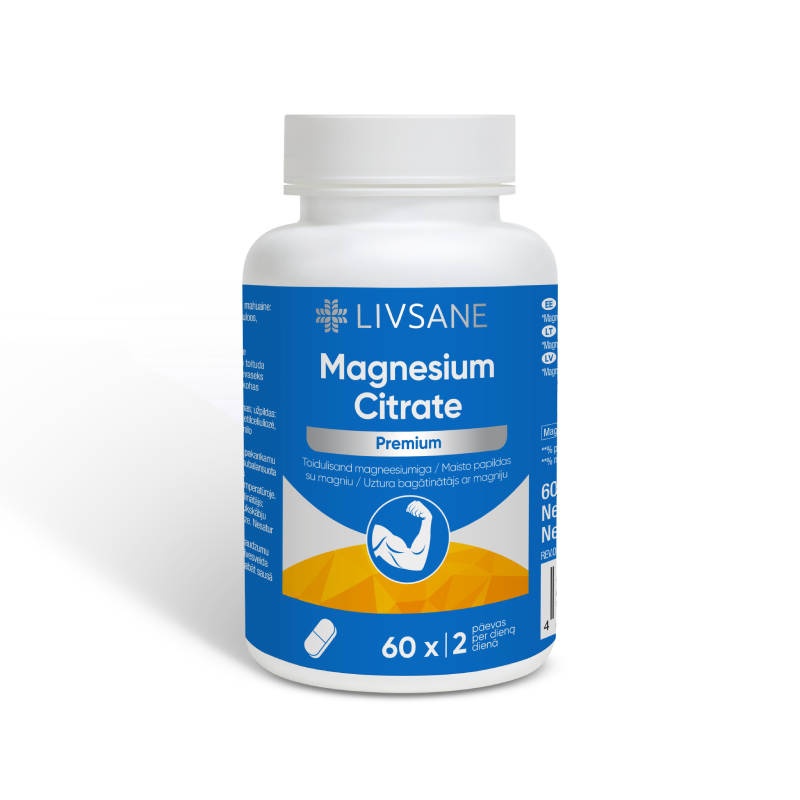 LIVSANE Magnesium Citrate Premium tabletes, 60 gab.