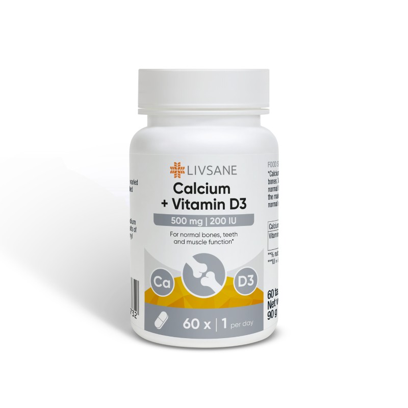 LIVSANE Calcium + Vitamin D3 tabletes