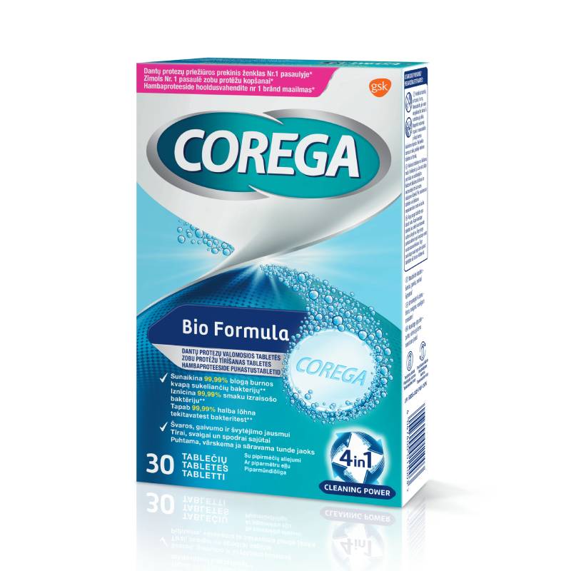 COREGA Bio zobu protēžu tīrīšanas tabletes