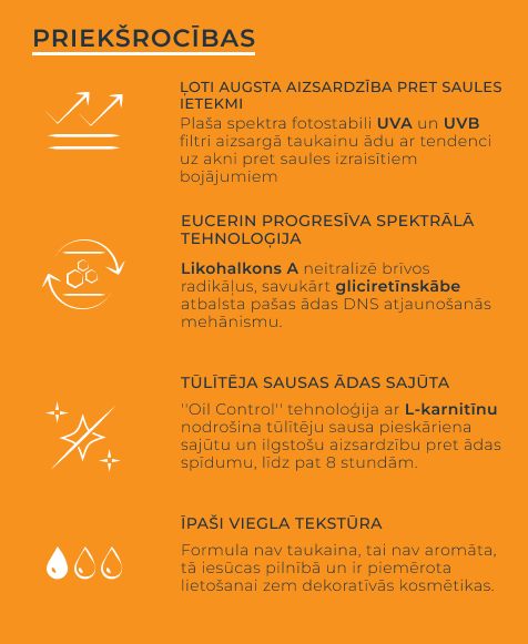 EUCERIN Sun Oil Control Dry Touch SPF50+ sauļošanās gelkrēms 50 ml-8